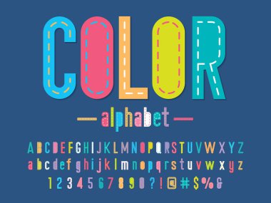 Dikişli alfabe tasarım vektör