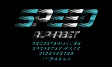 Sayılar ve sembollü hızlı stil alfabesi