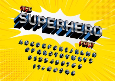 Süper kahraman Comic stil vector Font