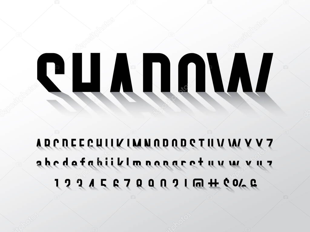 Long shadow style alphabet design