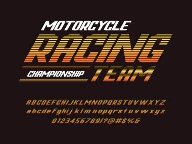 hız yarış tarzı alfabe tasarım