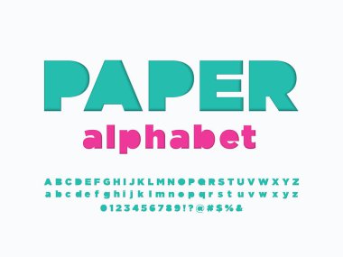 Kağıt kesme stilize alfabe tasarım