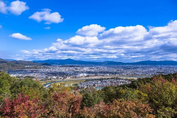 Den Iwatayama Monkey Park Arashiyama Erbjuder Stor Panoramautsikt Över Kyoto — Stockfoto