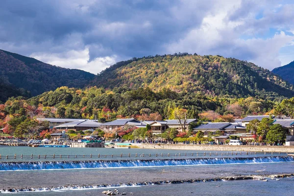 Kyoto Japan November 2018 Arashiyama Mountain Och Katsura River Kyoto — Stockfoto