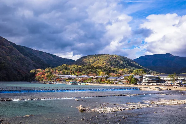 Kjóto Japonsko Listopadu 2018 Pohoří Arashiyama Řeka Katsura Kjótu Japonsko — Stock fotografie