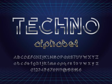 Soyut arka planile fütüristik ekran alfabesi tasarımı