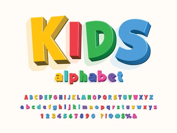 Bunte Stilisierte Kinder Alphabet Design — Stockvektor