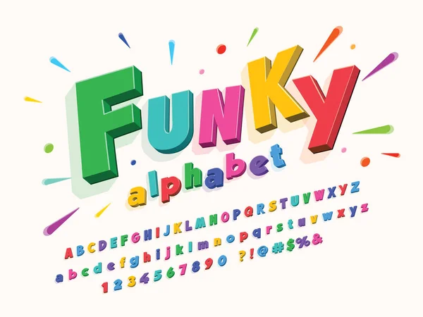 Bunte Stilisierte Kinder Alphabet Design — Stockvektor