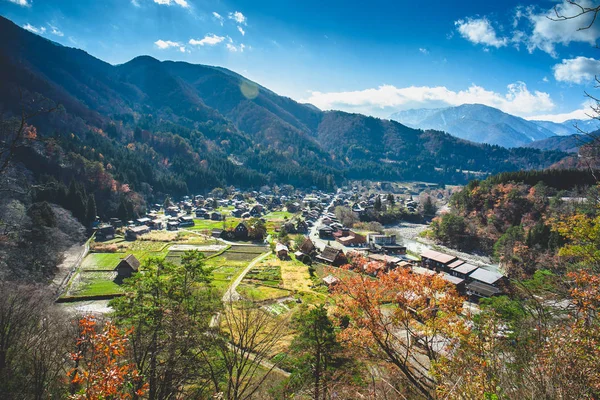 Ogimachi Village Est Village Populaire Qui Possède Maisons Gassho Zukuri — Photo