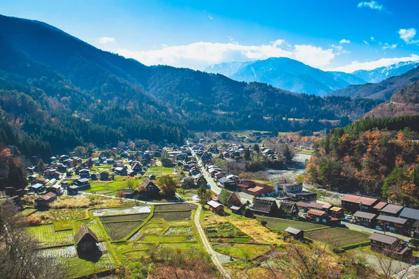 Ogimachi Village Est Village Populaire Qui Possède Maisons Gassho Zukuri — Photo