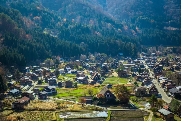 Ogimachi Village Legnépszerűbb Falu Amely Legtöbb Gassho Zukuri Házak Shirawakago — Stock Fotó