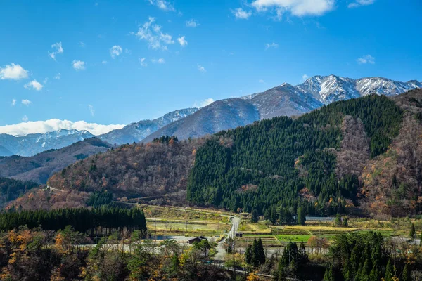 Shirakawa-go is a mountain village, the village's area is 95.7% mountainous forests, and the landscape scenery is beautiful surrounding the village