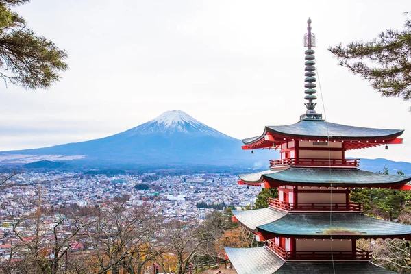 Cena Outono Monte Fuji Com Chureito Pagode Fujiyoshida Cidade Arakurayama — Fotografia de Stock