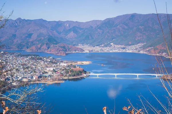 Utsikt Över Sjön Kawaguchiko Från Kachi Kachi Ropeway Japan — Stockfoto