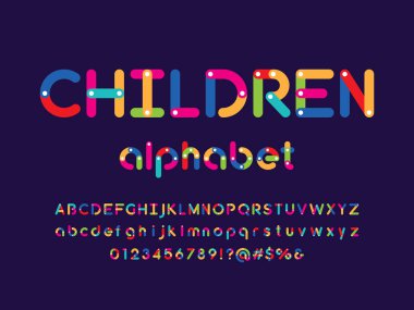 renkli çocuk tipi alfabe tasarımı