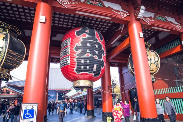 Tóquio Japão Novembro 2018 Icônica Grande Lanterna Vermelha Localizada Portão — Fotografia de Stock