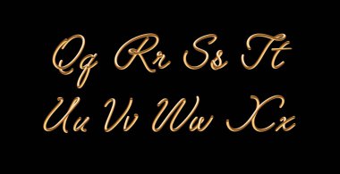 3D degrade altın karışımı vektör alfabe tasarımı