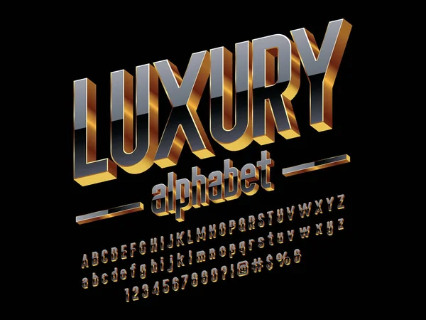 Vector Luxury Golden Alphabet Design — Stock Vector