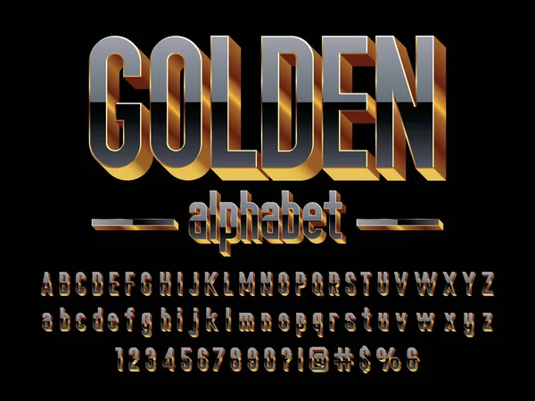 Vektor Luxus Goldenes Alphabet Design — Stockvektor