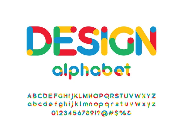 Vektor Des Modernen Bunten Alphabet Designs — Stockvektor