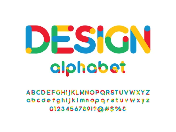 Vetor Design Moderno Alfabeto Colorido — Vetor de Stock