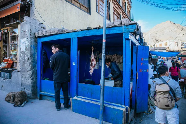 Een Zeer Basale Structuur Van Een Lokale Vleesslager Winkel Leh — Stockfoto