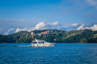 Tayvan'daki ünlü Sun Moon Gölü'nün manzara görünümü