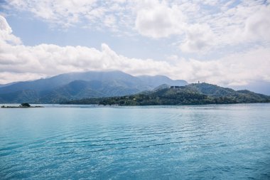 Tayvan'daki ünlü Sun Moon Gölü'nün manzara görünümü