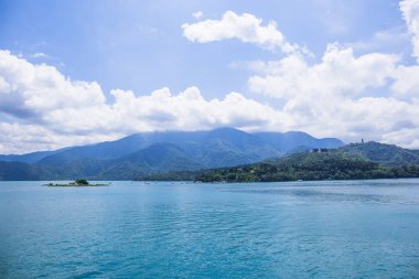 Tayvan'daki ünlü Sun Moon Gölü'nün manzara görünümü