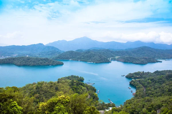 Pagoda Nantou Tayvan Dan Güneş Gölü Nün Muhteşem Manzarası — Stok fotoğraf