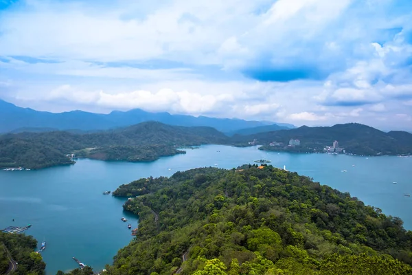 Uma Magnífica Paisagem Sun Moon Lake Pagode Nantou Taiwan — Fotografia de Stock