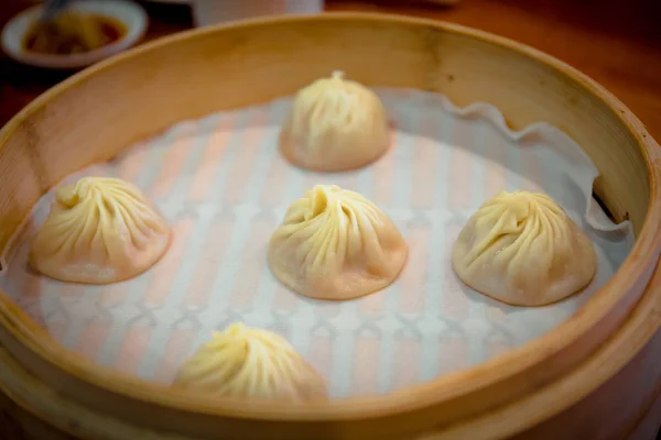 Den Berömda Ångad Fläsk Xiao Long Bao Soppa Dumplings Ding — Stockfoto