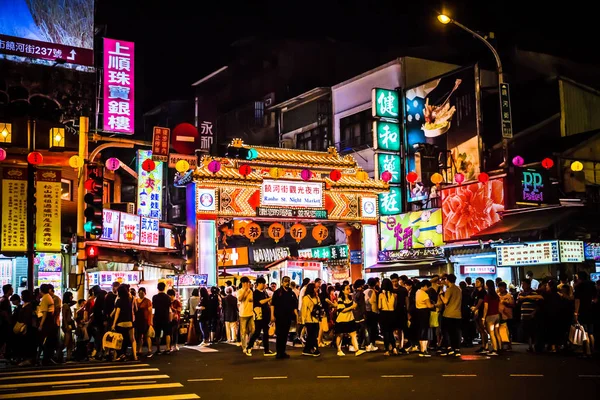 Тайбей Тайвань Червня 2018 Нічний Ринок Раохе Один Найстаріших Нічних — стокове фото