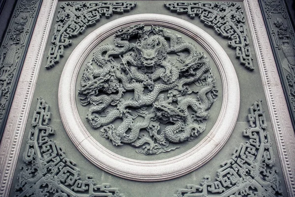 Красивые Скульптуры Декоративные Доски Храме Вэньу — стоковое фото