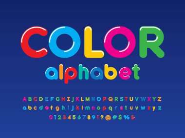Renkli stilize çocuk alfabetasarımı