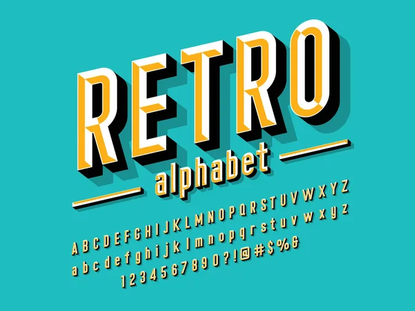 大文字 小文字 数字と記号を持つチゼルスタイルのアルファベットのデザイン — ストックベクタ