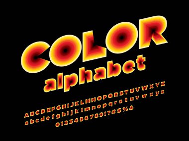 büyük harf, küçük harf, sayı ve semboller ile katmanlı stil alfabe tasarımı