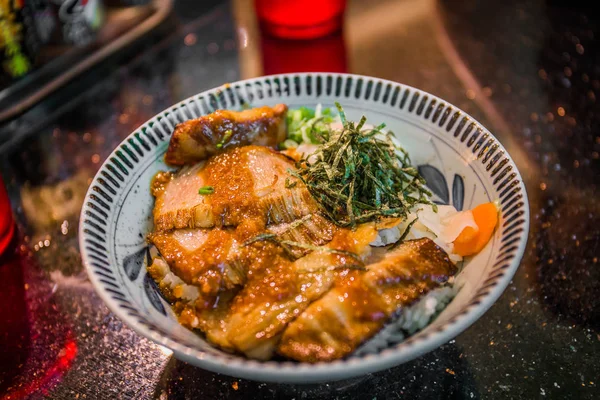 Castron Burtă Porc Japonez Don Servit Restaurant Numit Gochi Shokudo — Fotografie, imagine de stoc