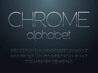 Büyük, küçük, sembol ve sayılarla modern alfabe dizaynı