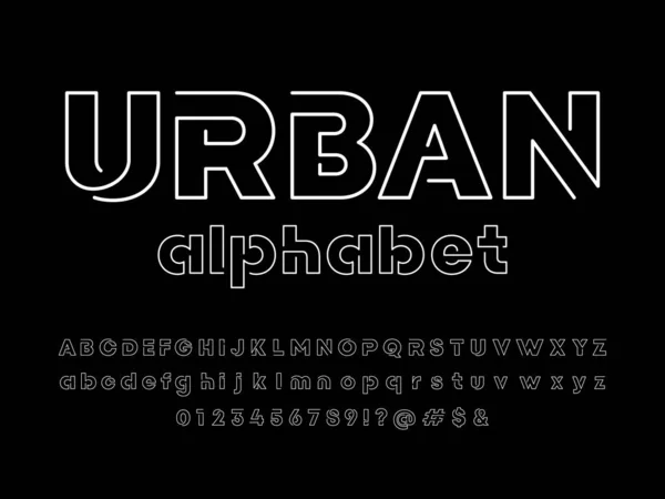 Büyük harf, küçük harf, sayı ve sembol ile modern soyut alfabe tasarımı