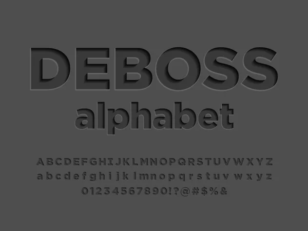 Büyük, küçük, rakamlar ve sembollerle modern kabartmalı alfabe tasarımı