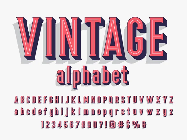 Diseño Alfabeto Estilo Vintage — Vector de stock