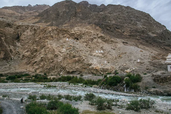 Rio Shyok Flui Através Norte Ladakh Índia Distrito Ghangche Gilgitbaltistan — Fotografia de Stock