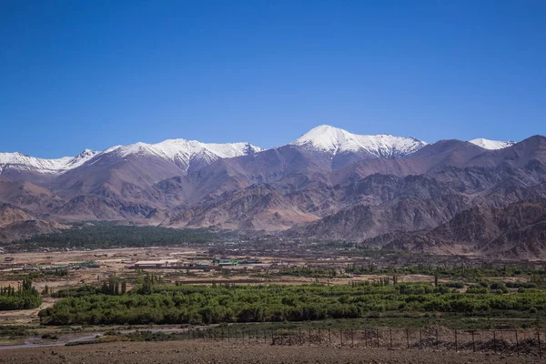 Vista Paisagem Natural Leh Capital Ladakh Norte Índia Leh Cidade — Fotografia de Stock