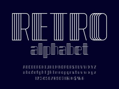 Büyük harf, küçük harf, sayı ve sembol ile modern soyut alfabe tasarımı