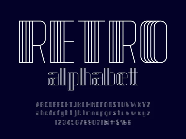 Современный Абстрактный Алфавит Прописными Строчными Буквами Цифрами Символами — стоковый вектор