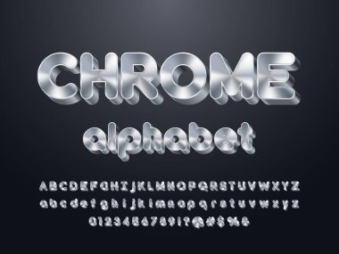 Modern 3D kalın alfabe tasarımının vektörü