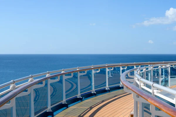 View Deck Cruise Ship Ocean Sea Horizon Clouds Blue Tropical — Stock Photo, Image