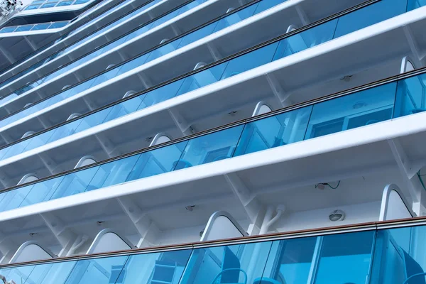 Tiers Balconies Passenger Cabins Cruise Ship — Stock Photo, Image