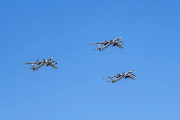 Moskau Russland Jun 2020 Sowjetischer Und Russischer Strategischer Turboprop Bomber — Stockfoto